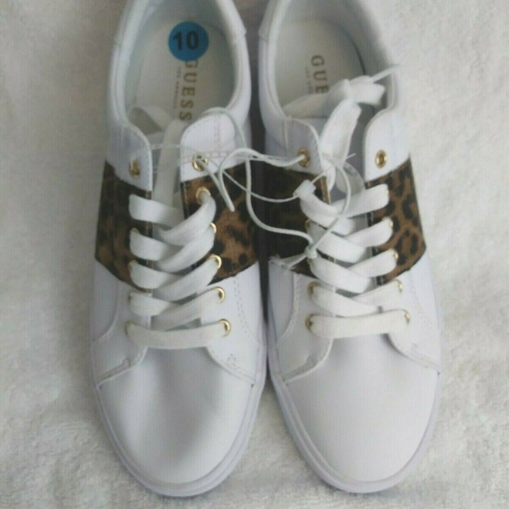 Guess women's sneakers white with animal print-10